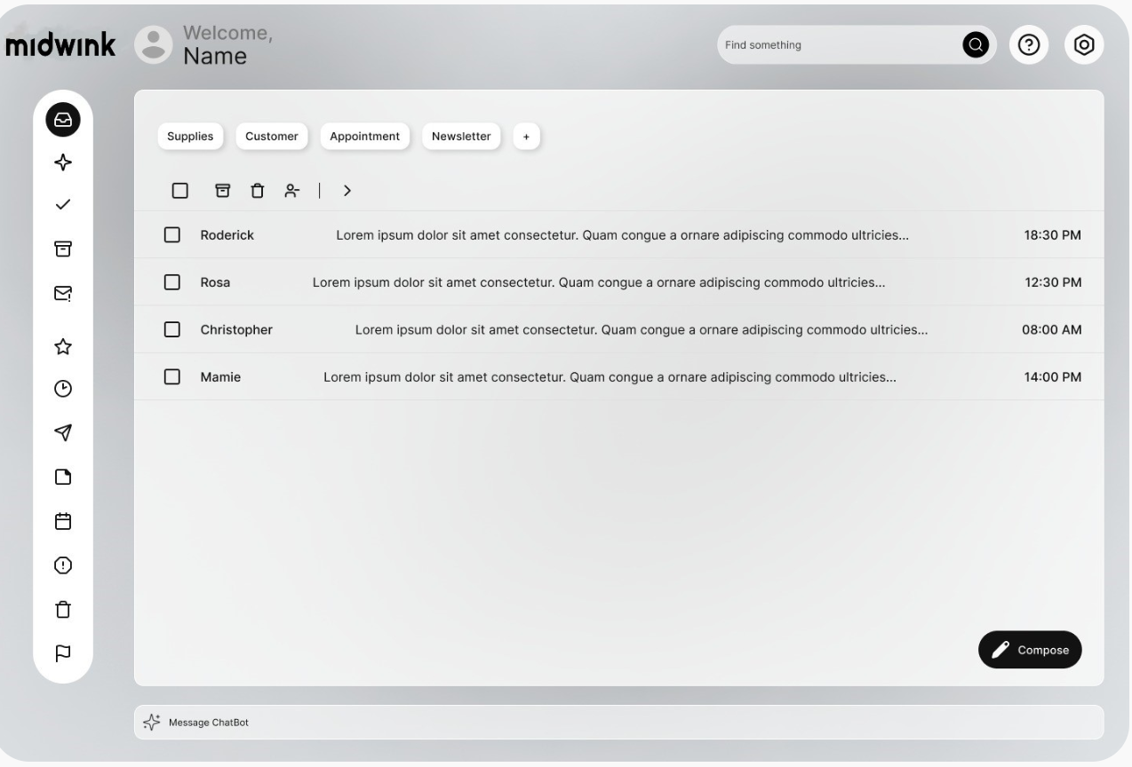 Midwink – Application web de messagerie propulsée par l’IA